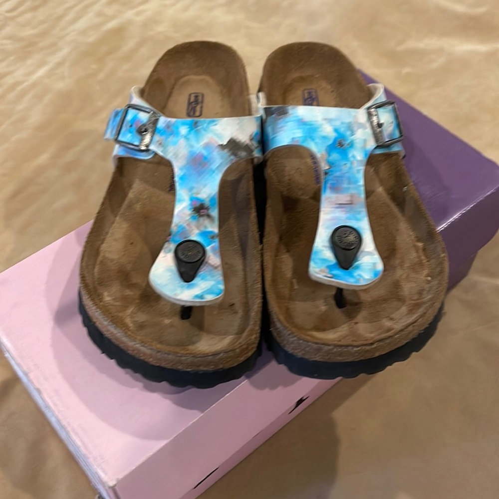 Pixel Blue Gizeh Papillio thong sandals UK 36